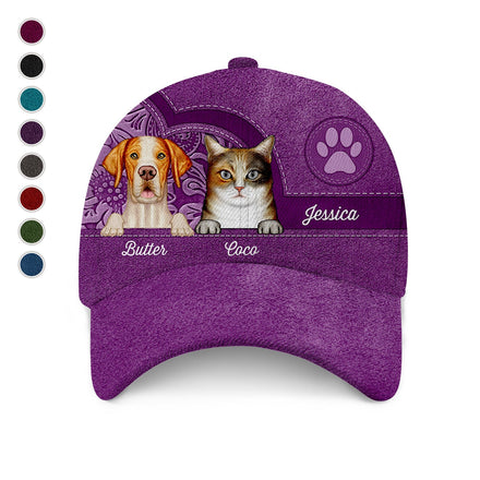 Motif esthétique de chiens et de chats mignons - Cadeau d'anniversaire, d'amour pour les amoureux des animaux, maman de chien, maman de chat - Casquette classique personnalisée 