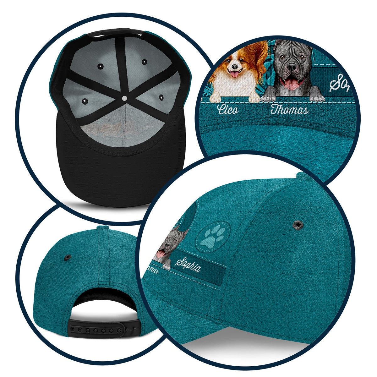 Motif esthétique de chiens et de chats mignons - Cadeau d'anniversaire, d'amour pour les amoureux des animaux, maman de chien, maman de chat - Casquette classique personnalisée 
