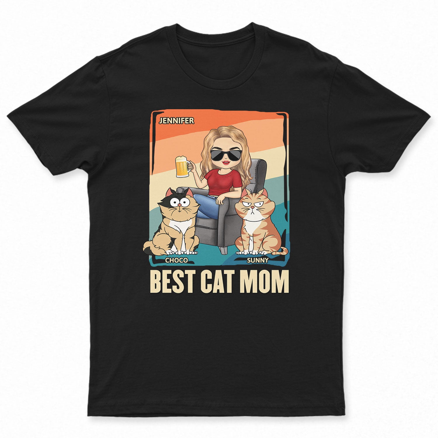 Best Cat Mom The Cat Mother - Birthday, Loving Gift For Cat Lovers - Personalized T Shirt