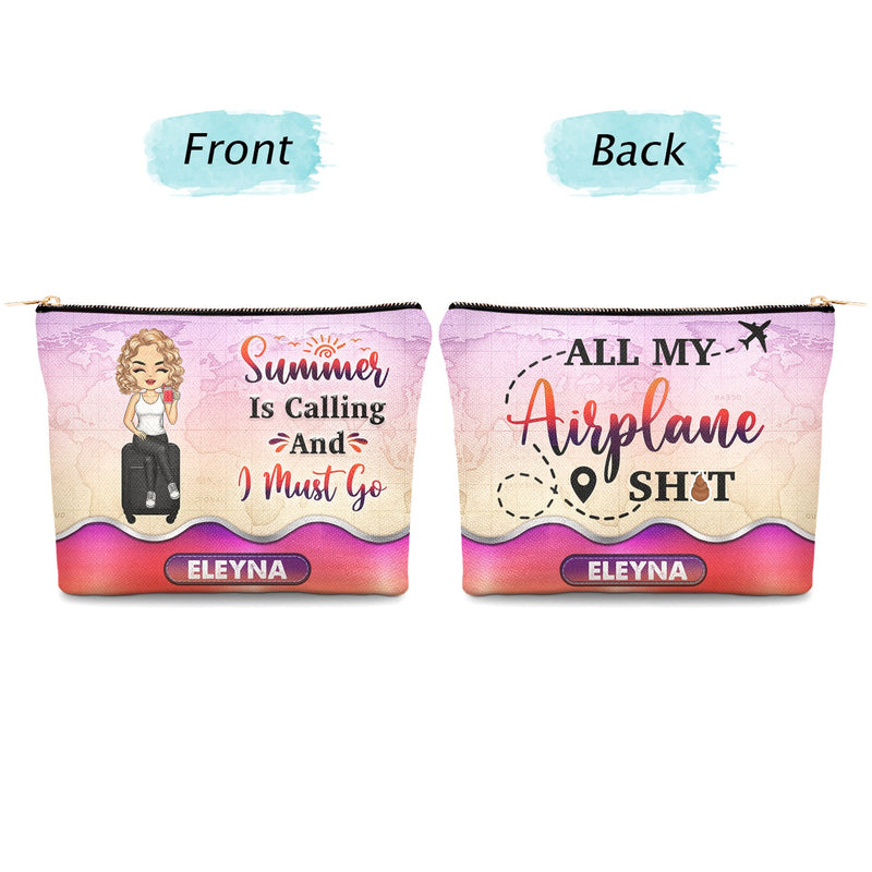 Just A Girl Who Loves Traveling - Gift For Her, Travel Lovers, Vacation Lovers - Personalized Cosmetic Bag