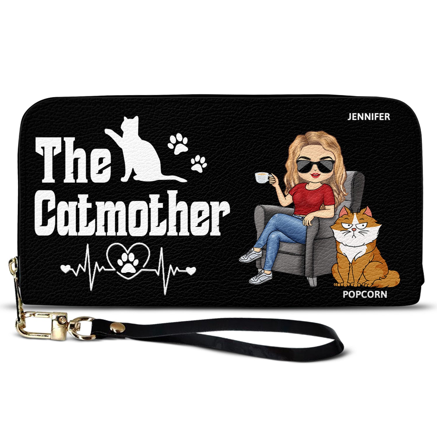 The Cat Mother - Birthday, Loving Gift For Cat Mom, Cat Lovers, Women - Personalized Leather Long Wallet