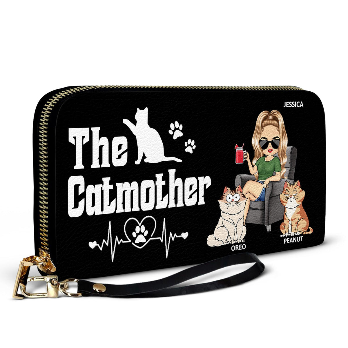 The Cat Mother - Birthday, Loving Gift For Cat Mom, Cat Lovers, Women - Personalized Leather Long Wallet