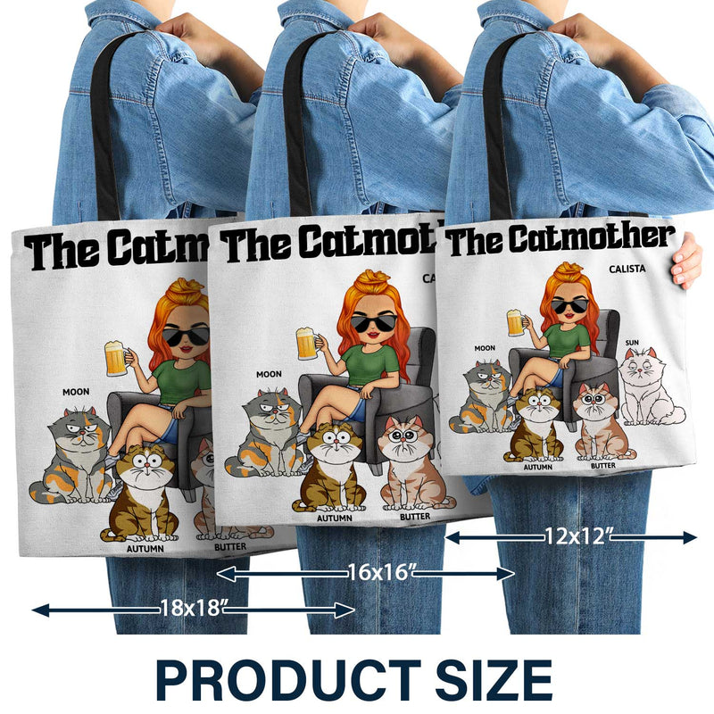 The Cat Mother - Birthday, Loving Gift For Cat Mom, Cat Lovers, Women - Personalized Zippered Canvas Bag