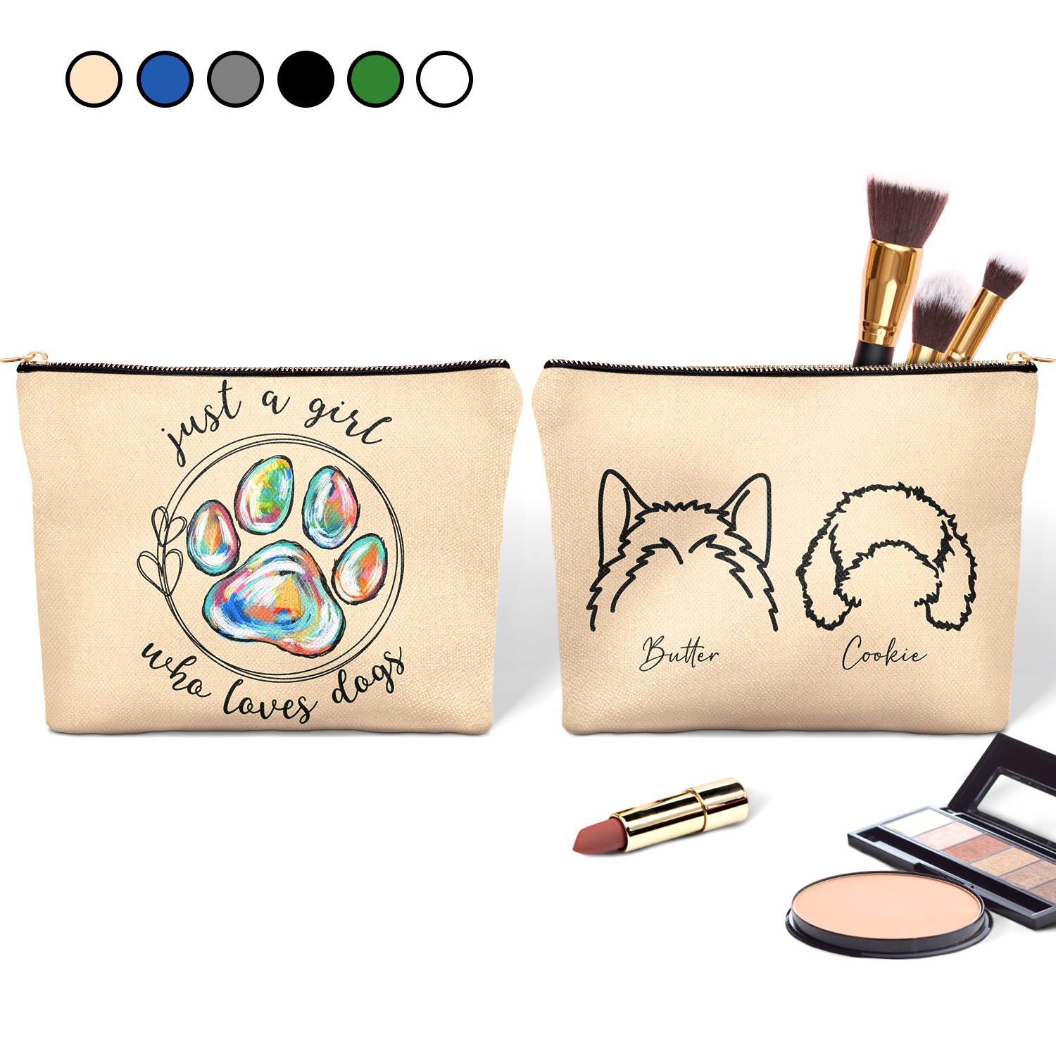 Just A Girl Who Loves Dogs Cats - Birthday, Loving Gift For Pet Lovers, Dog Lovers, Cat Lovers - Personalized Cosmetic Bag