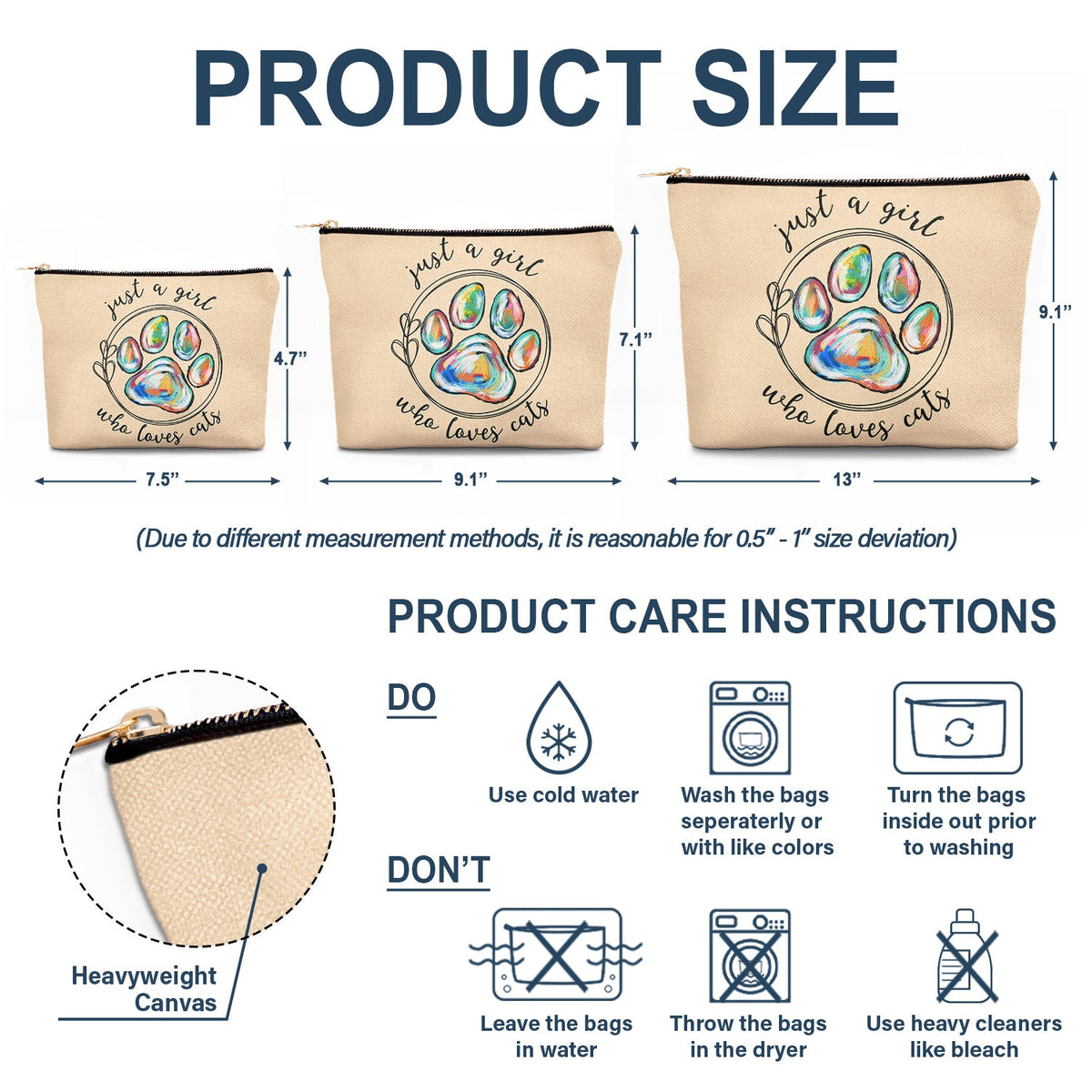 Just A Girl Who Loves Dogs Cats - Birthday, Loving Gift For Pet Lovers, Dog Lovers, Cat Lovers - Personalized Cosmetic Bag