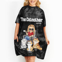 T-shirt de nuit personnalisé pour femme « The Cat Mother Tie Dye » - Cadeau pour maman chat et amoureux des chats