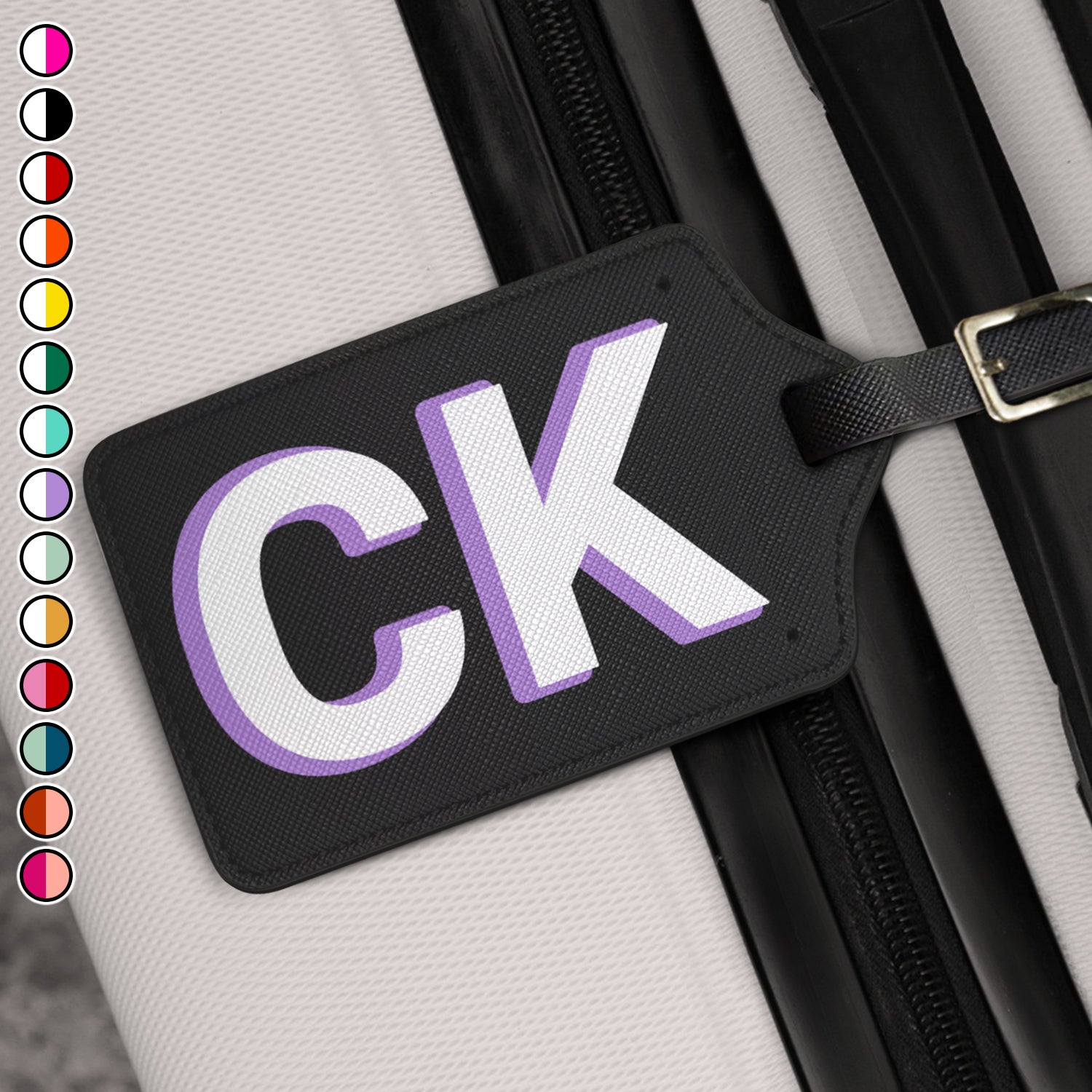 Shadow Monogram Name Tag - Gift For Traveling Lovers, Travelers - Personalized Luggage Tag