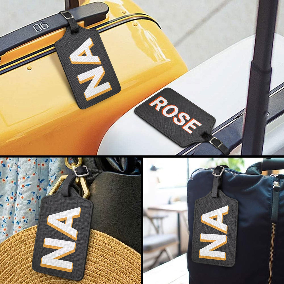 Shadow Monogram Name Tag - Gift For Traveling Lovers, Travelers - Personalized Luggage Tag