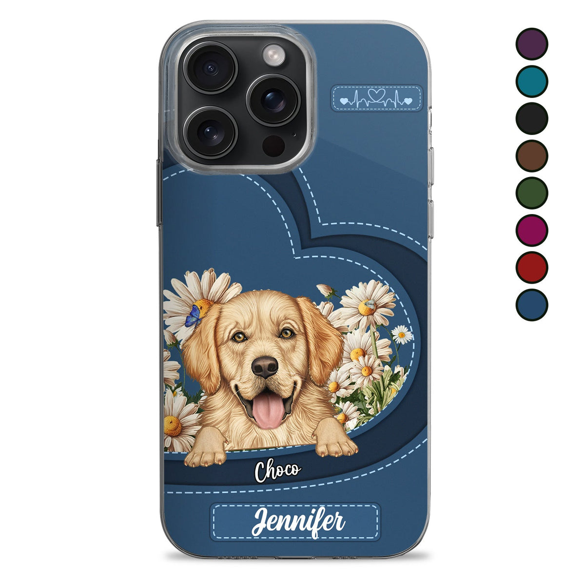 Love Daisy Dogs Cats - Cadeau pour les amoureux des animaux, des chiens et des chats - Coque de téléphone transparente personnalisée