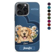 Love Daisy Dogs Cats - Cadeau pour les amoureux des animaux, des chiens et des chats - Coque de téléphone transparente personnalisée