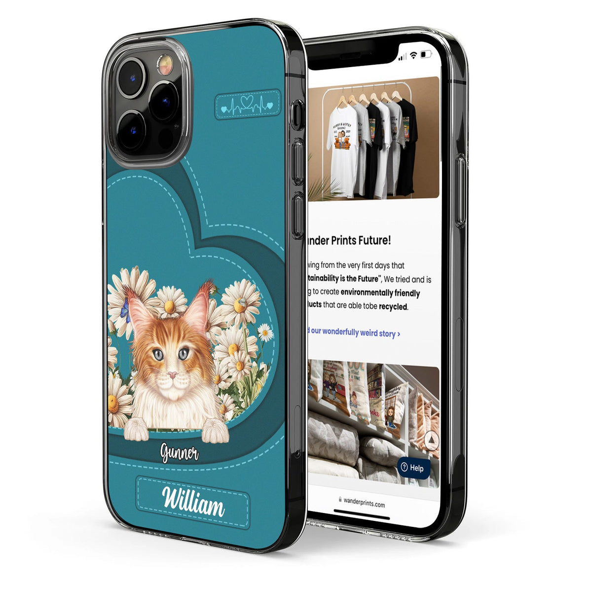 Love Daisy Dogs Cats - Cadeau pour les amoureux des animaux, des chiens et des chats - Coque de téléphone transparente personnalisée