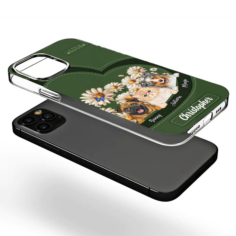 Love Daisy Dogs Cats - Gift For Pet Lovers, Dog Lovers, Cat Lovers - Personalized Clear Phone Case