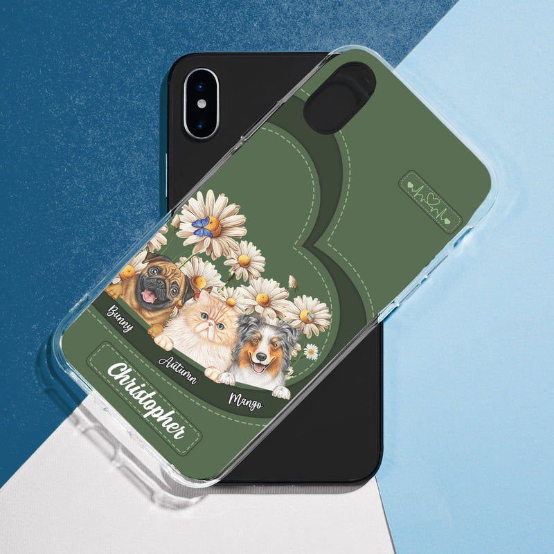 Love Daisy Dogs Cats - Gift For Pet Lovers, Dog Lovers, Cat Lovers - Personalized Clear Phone Case
