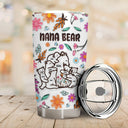 Mama Bear Floral Style - Birthday, Loving Gift For Mom, Mother, Grandma, Grandmother - 3D Inflated Effect Printed Tumbler, Personalized Tumbler