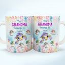 This Grandma Belongs To Cute Ocean Turtles - Gift For Grandmother, Mother, Mom - Personalized White Edge-to-Edge Mug