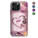 Mom Grandma Loads Of Sweet Heart Kids - Gift For Mother, Grandmother - Metal Effect Printed, Personalized Clear Phone Case