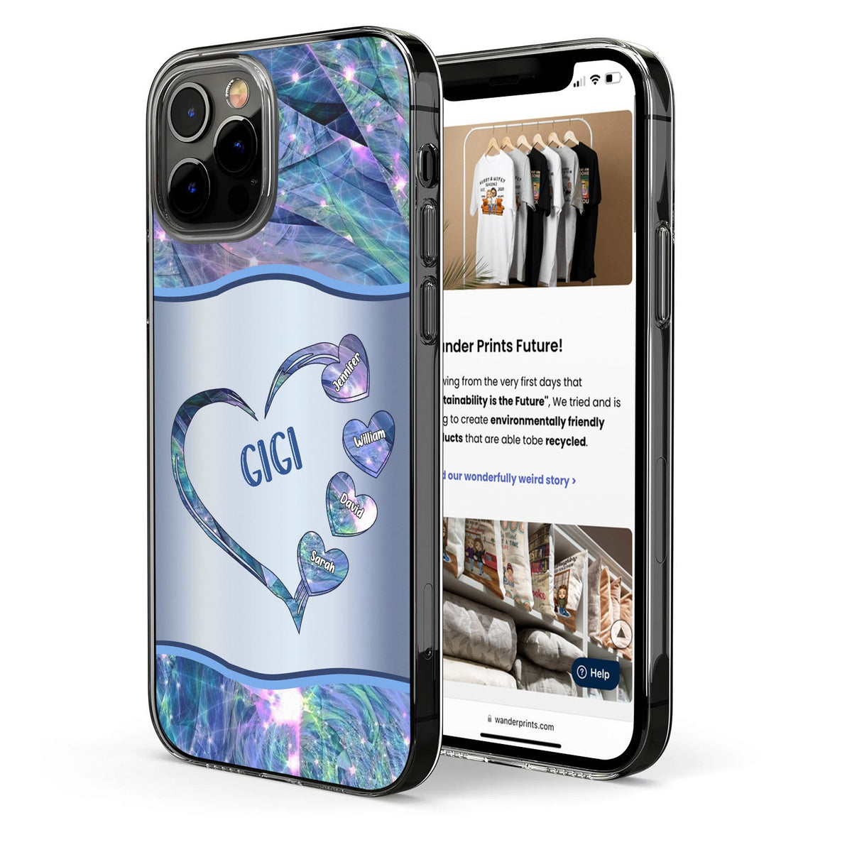 Mom Grandma Loads Of Sweet Heart Kids - Gift For Mother, Grandmother - Metal Effect Printed, Personalized Clear Phone Case