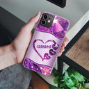 Mom Grandma Loads Of Sweet Heart Kids - Gift For Mother, Grandmother - Metal Effect Printed, Personalized Clear Phone Case