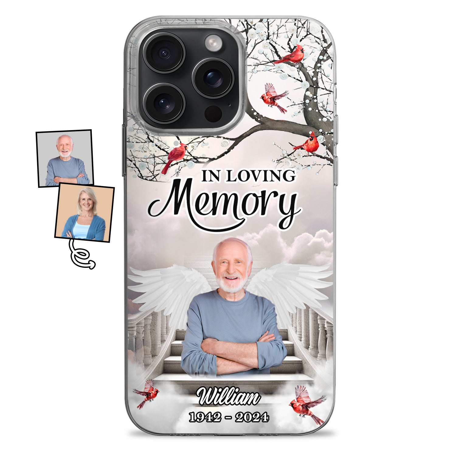Custom Photo In Loving Memory In Heaven - Memorial Gift For Your Loved Ones - Personalized Clear Phone Case