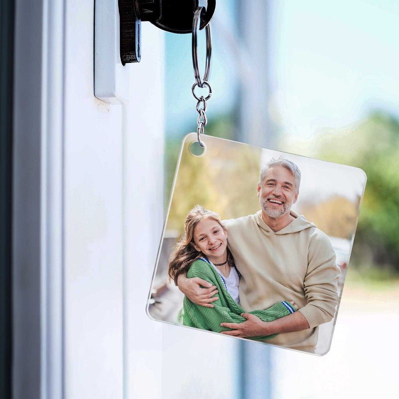Custom Photo The World's Best Dad - Gift For Daddy, Father, Grandfather, Grandpa - Personalized Acrylic Keychain