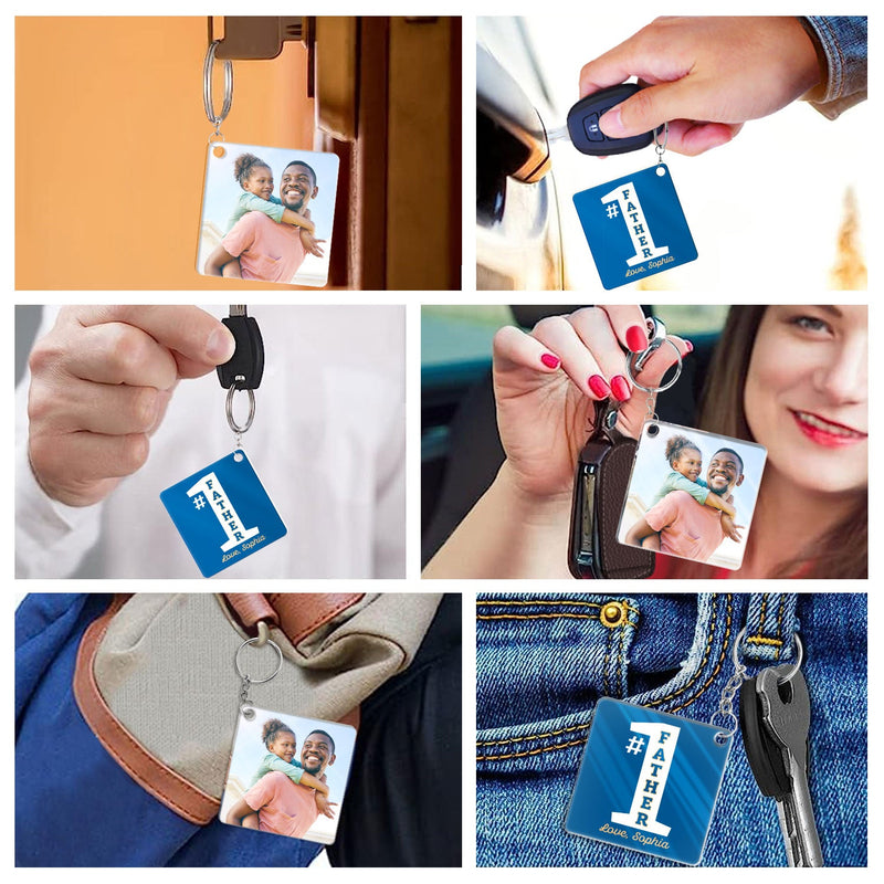 Custom Photo The World's Best Dad - Gift For Daddy, Father, Grandfather, Grandpa - Personalized Acrylic Keychain