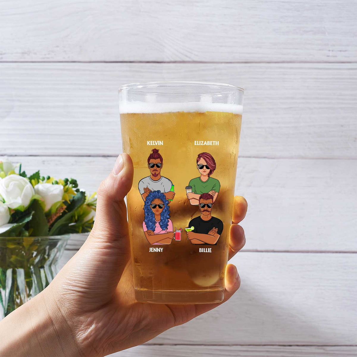 Dad Grandpa Established - Gift For Father, Grandfather, Husband - Personalized Beer Glass