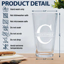 Custom Photo Monogram Name - Gift For Men, Dad, Father, Grandfather, Grandpa, Husband - Personalized Beer Glass