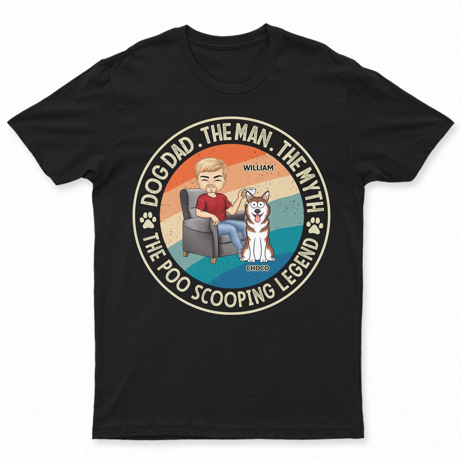 The Man The Myth The Poo Scooping Legend - Gift For Dog Dad, Dog Lovers - Personalized T Shirt