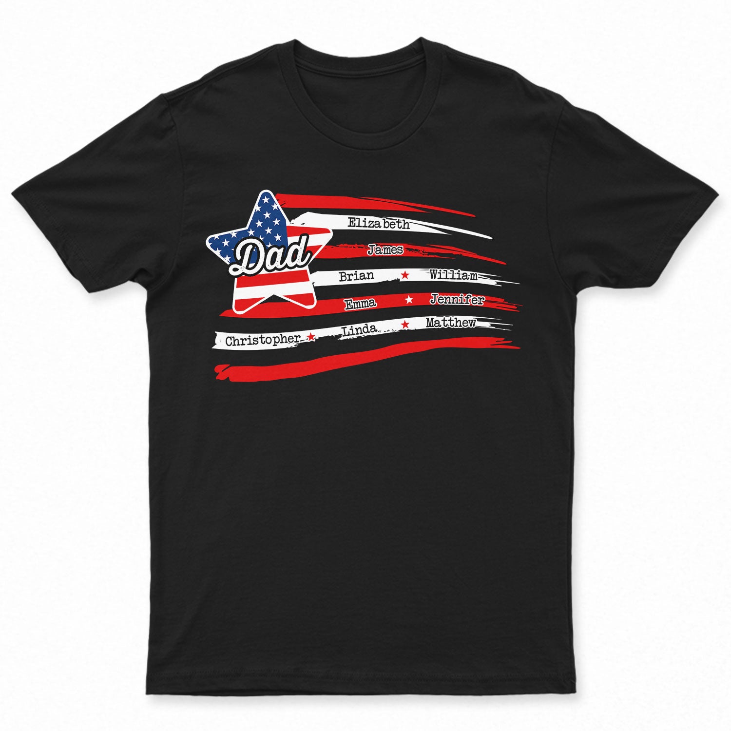 Stars & Stripes, Dad Grandpa Title - Gift For Father, Grandfather - Personalized T Shirt