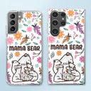 Mama Bear Floral Style Version 2 - 3D Inflated Effect Printed, Personalized Clear Phone Case