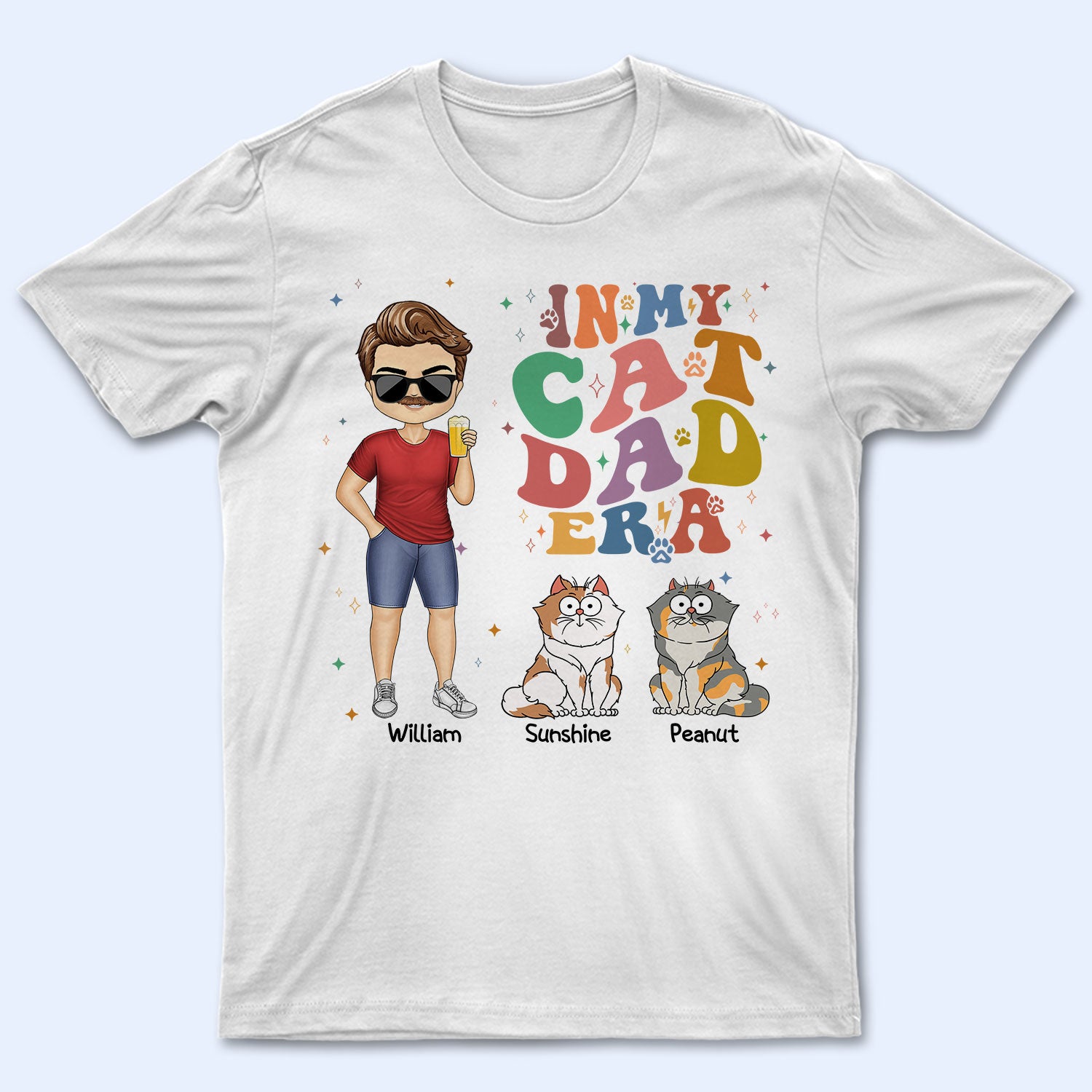 In My Cat Dad Era - Personalized T Shirt