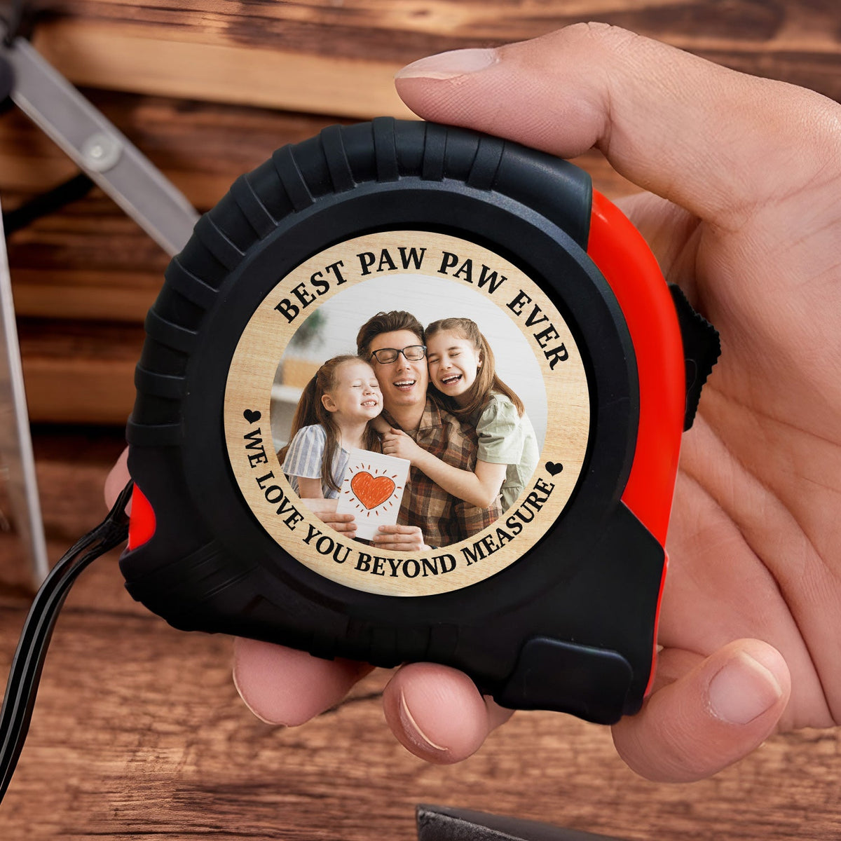 Custom Photo Best Dad Grandpa Ever - Personalized Tape Measure