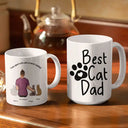 Best Cat Dad Time Spent With Cats Is Never Wasted - Personalized White Edge-to-Edge Mug
