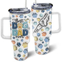 Dog Human Fist Bump - 3D Inflated Effect Printed Tumbler, Personalized 40oz Tumbler With Straw