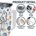 Dog Human Fist Bump - 3D Inflated Effect Printed Tumbler, Personalized 40oz Tumbler With Straw