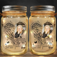 Custom Photo Memorial Your Light Will Always Shine In Our Hearts - Personalized Mason Jar Light