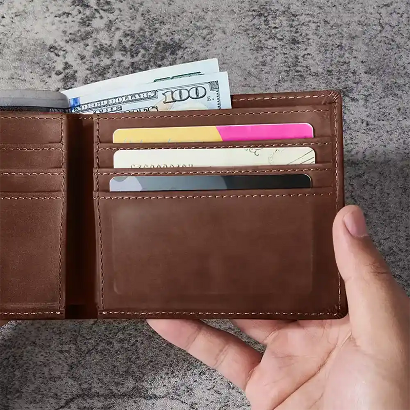 This Awesome Daddy Belongs To - Personalized Leather Wallet