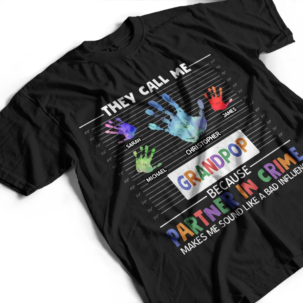 Papa, grand-père et partenaire de crime - T-shirt personnalisé