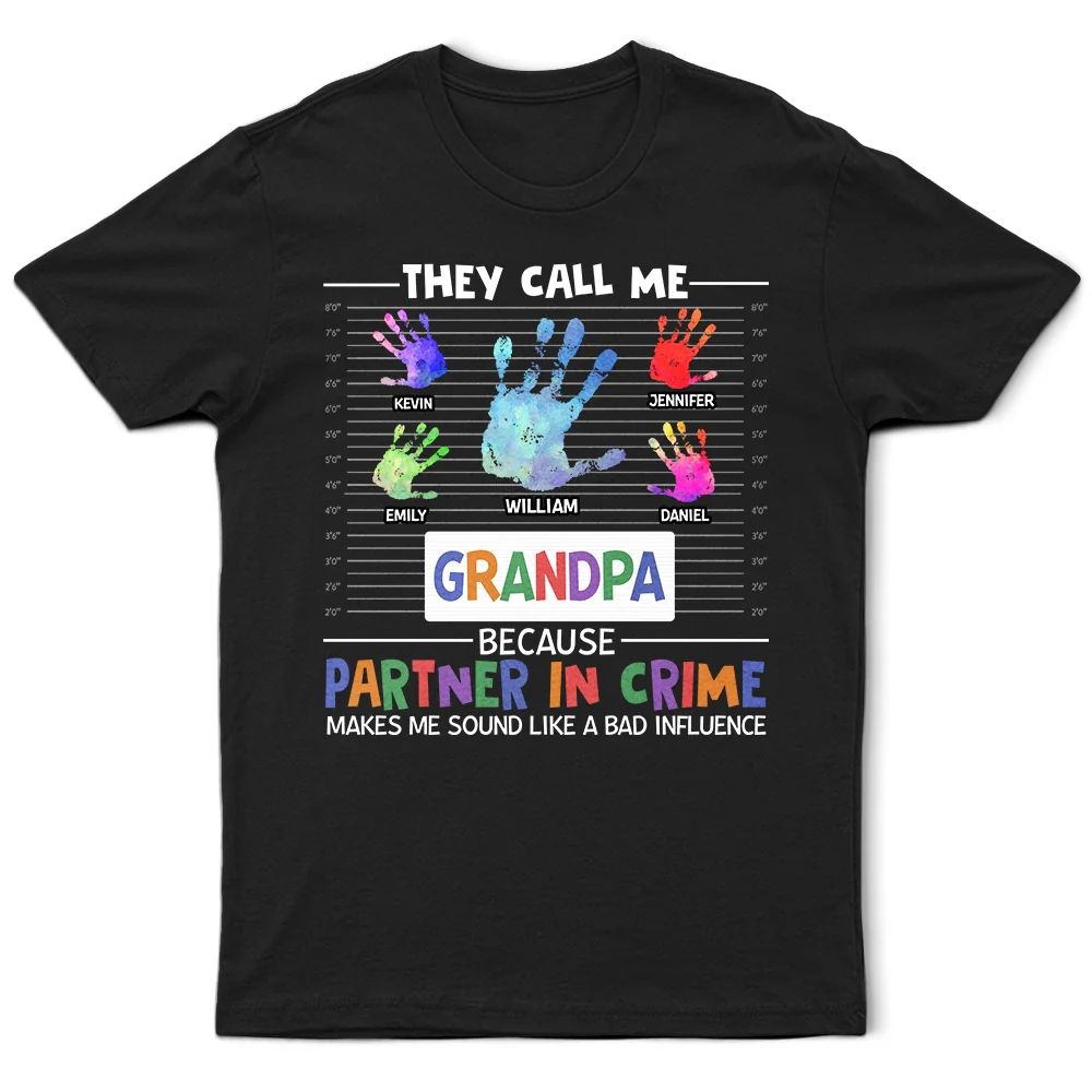 Papa, grand-père et partenaire de crime - T-shirt personnalisé