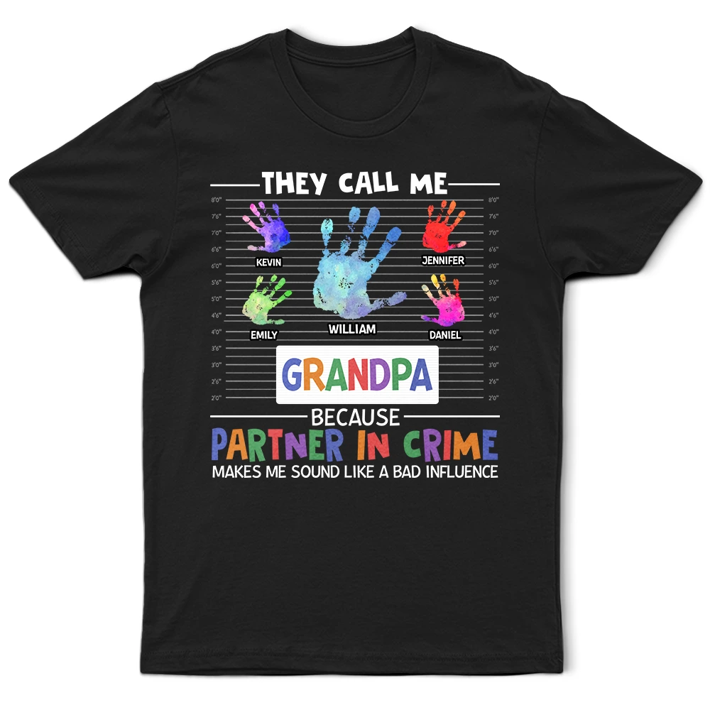 Dad Grandpa Partner In Crime - Personalized T Shirt