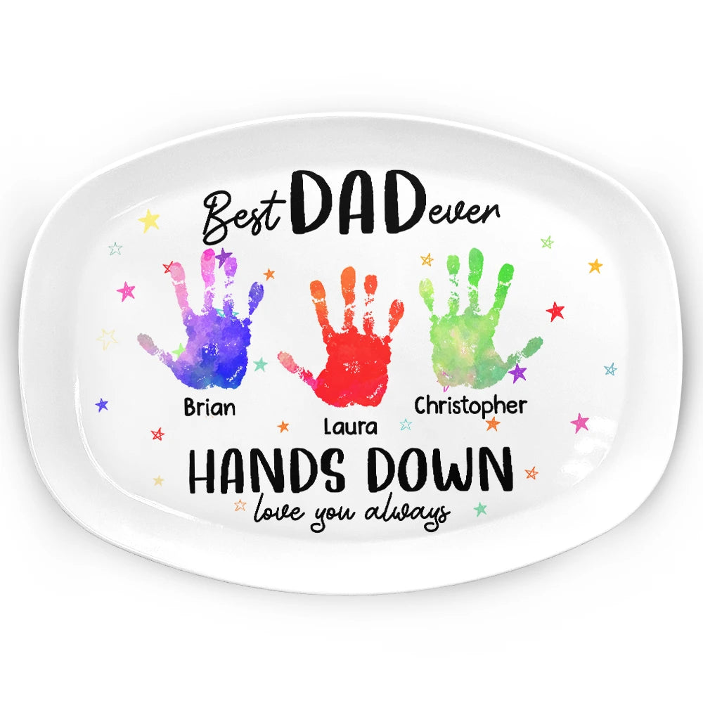 Best Dad Grandpa Ever Hands Down - Personalized Plate