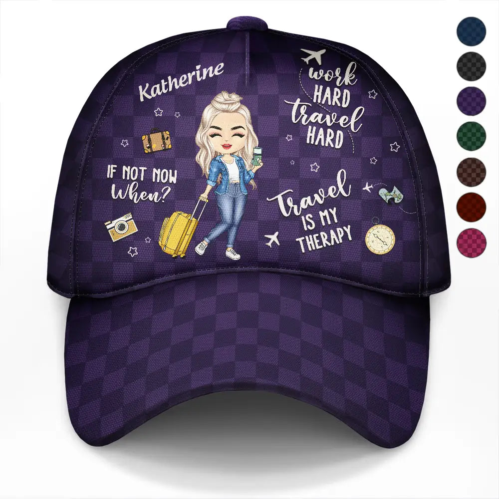 Travel Is My Therapy - Personalized Classic Cap