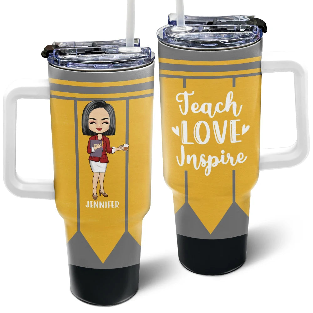 Teach Love Inspire - Personalized 40oz Tumbler With Straw