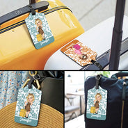 Étiquette de bagage personnalisée à motif floral pour amoureux du voyage