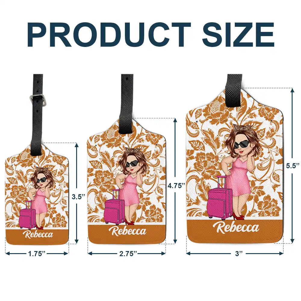 Étiquette de bagage personnalisée à motif floral pour amoureux du voyage