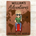 My Adventures Around The World - Personalized Leather Journal