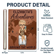 My Adventures Around The World - Personalized Leather Journal