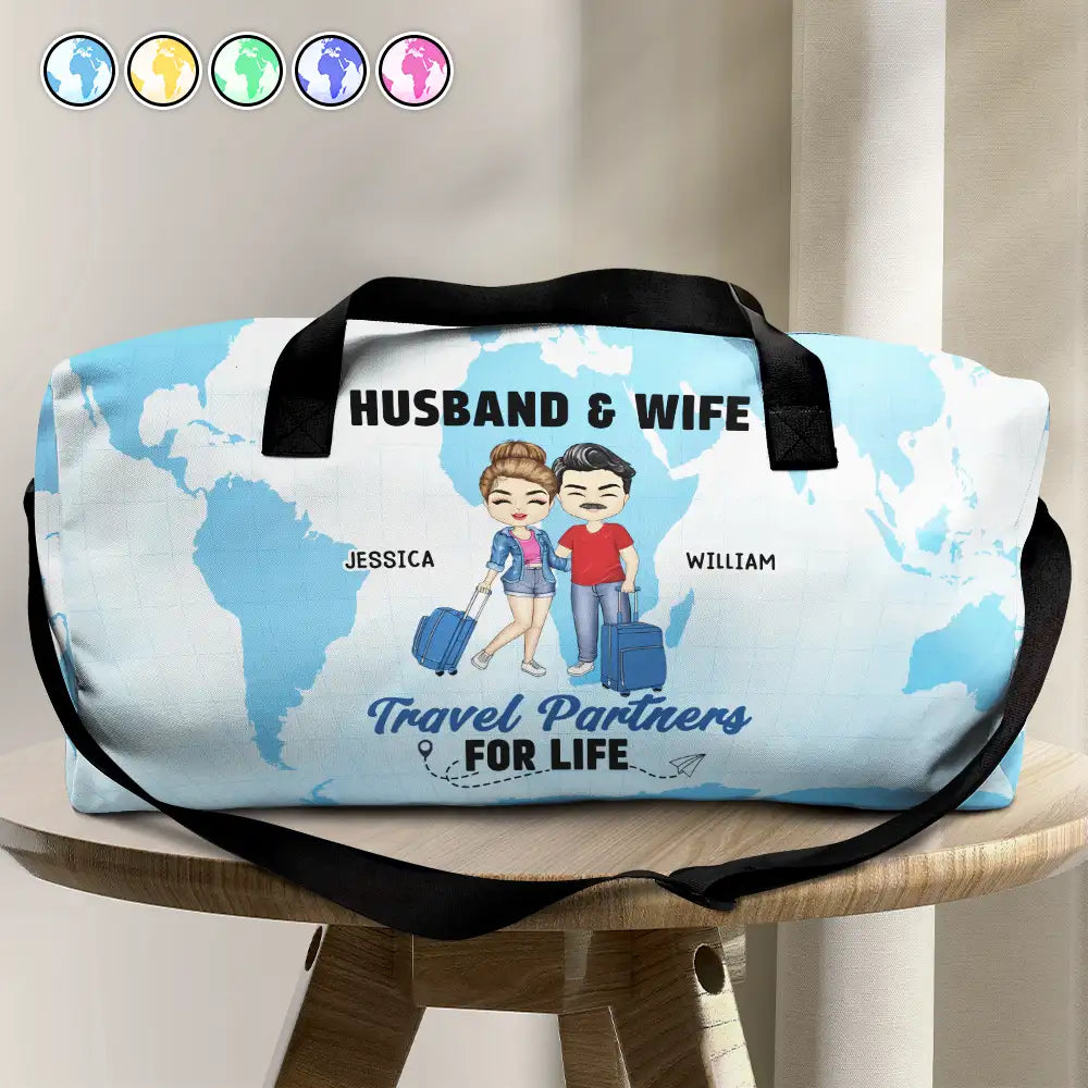 Couple Travel Partners For Life - Personalized Duffle Bag