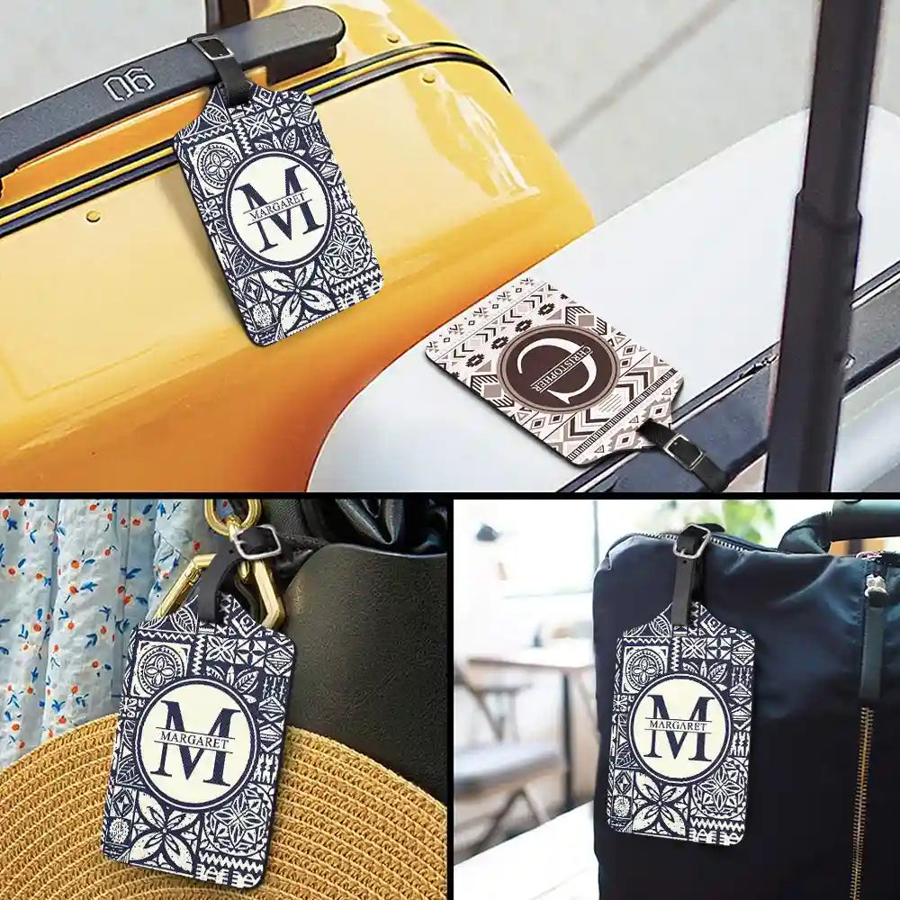 Monogram Name Tribal Pattern - Personalized Luggage Tag