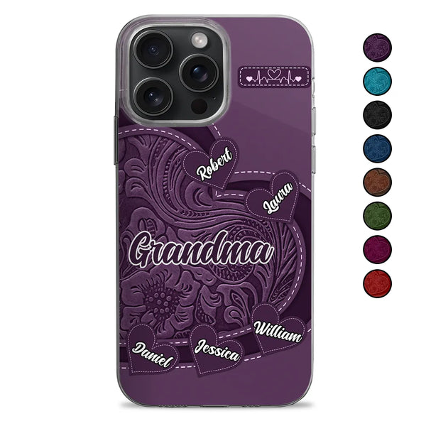 Les petits cœurs de grand-mère – Coque de téléphone transparente personnalisée